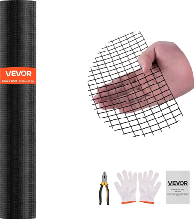 VEVOR Hardware Cloth 60 in x 100 ft, 1/2 in 19 Gauge Galvanized Wire Mesh Roll, Weather-Resistant Vinyl Coated Chicken Wire Fencing, Heavy Duty Welded Garden Plant Fencing for Rabbit Cage Snake Fence