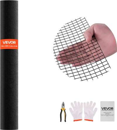 VEVOR Hardware Cloth 72 in x 100 ft, 1/2 in 19 Gauge Galvanized Wire Mesh Roll, Weather-Resistant Vinyl Coated Chicken Wire Fencing, Heavy Duty Welded Garden Plant Fencing for Rabbit Cage Snake Fence