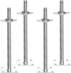 VEVOR 4-Pack Adjustable Leveling Jacks, 18.2 In Adjustable Height & 3307lbs/1500kg Total Load Capacity Scaffold Jacks Feet, Solid Carbon Steel Screw Jacks for Baker-Style Scaffolding Equipment, Silver