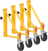VEVOR 4-Pack Scaffold Outriggers, 1000 lbs Total Load Capacity Baker-Style Scaffolding Accessory with Swivel Casters, Carbon Steel Scaffold Wheel System with Rust Proof Galvanized Surface, Yellow