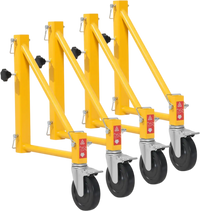 VEVOR 4-Pack Scaffold Outriggers, 1000 lbs Total Load Capacity Baker-Style Scaffolding Accessory with Swivel Casters, Carbon Steel Scaffold Wheel System with Rust Proof Galvanized Surface, Yellow