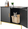 VEVOR Cat Litter Box Enclosure Furniture, 27.6 in Hidden Litter Box Cabinet with Metal Legs & Handle, Modern Style Cat Washroom House End Table, Fit Most of Litterbox, for Bedroom Living Room
