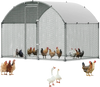 VEVOR Large Metal Chicken Coop 9.8x6.6x6.6 ft Walk-in Chicken Run House, Doom Roof Hen House Enclosure with Cover and Security Lock, Outdoor Duck Rabbit Cage Poultry Pen for Backyard, Farm, Yard Use