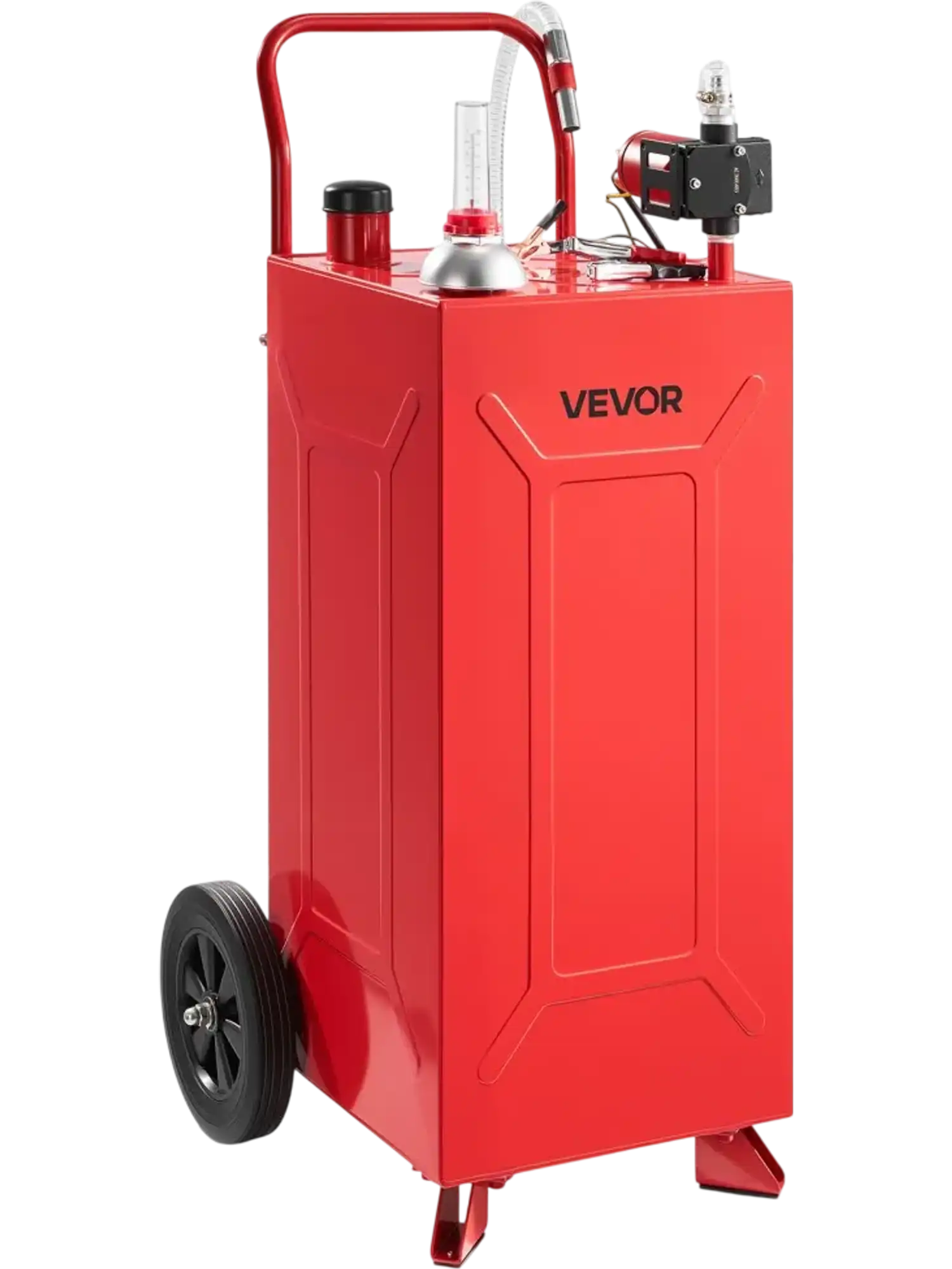 Vevor Fuel Caddy 30 Gallon Portable Fuel Transfer Tank with Electric Pump and 2 Wheels Red New