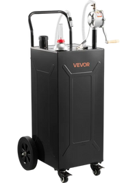 VEVOR 35 Gallon Fuel Gas Caddy, Carbon Steel, Portable Fuel Transfer Storage Tank with Manual Pump & 4 Wheels, Gasoline Diesel Can Container, for Cars, Lawn Mowers, ATVs, Boats, Motorcycles, Black