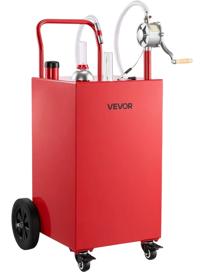 Vevor Fuel Caddy 40 Gallon Portable Fuel Transfer Storage Tank with Manual Pump and 4 Wheels Red New
