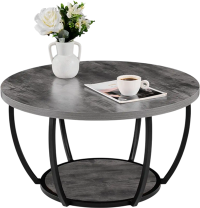 Vevor Coffee Table Modern Round 2-Tier 31.6