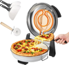 VEVOR Pizza Oven, 12 in Electric Pizza Maker, 1200W Electric Pizzas Cooker with Cordierite Stone, 5-Mode Temperature Control, Viewing Window for Precise Cooking, Heats up to 788 ˚F, for Home (White)