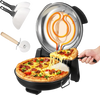 VEVOR Pizza Oven, 12 in Electric Pizza Maker, 1200W Electric Pizzas Cooker with Cordierite Stone, 5-Mode Temperature Control, Viewing Window for Precise Cooking, Heats up to 788 ˚F, for Home (Black)