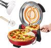 VEVOR Pizza Oven, 12 in Electric Pizza Maker, 1200W Electric Pizzas Cooker with Cordierite Stone, 5-Mode Temperature Control, Viewing Window for Precise Cooking, Heats up to 788 ˚F, for Home (Red)