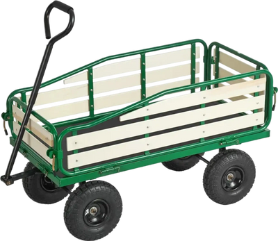 VEVOR Pull-Along Wagon for Kids, 39 in Toddler Wagons with Foldable Wooden Panel & Handle, Supports up to 551 lbs, 10