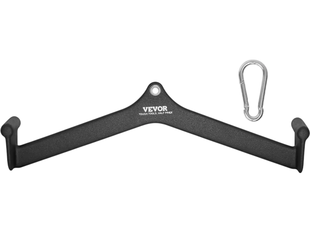 VEVOR LAT Pulldown Attachment, Cable Machine Rowing V-bar Attachment, Tricep Pull Down Bar, Back Strength Training Rubber Coated Handle Grip, Bicep Curl Tricep Lat Pulldown Bar for Home Gym Fitness