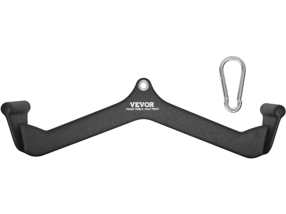 VEVOR LAT Pulldown Attachment, Cable Machine Rowing V-bar Attachment, Tricep Pull Down Bar, Back Strength Training Rubber Coated Handle Grip, Bicep Curl Tricep Lat Pulldown Bar for Home Gym Fitness