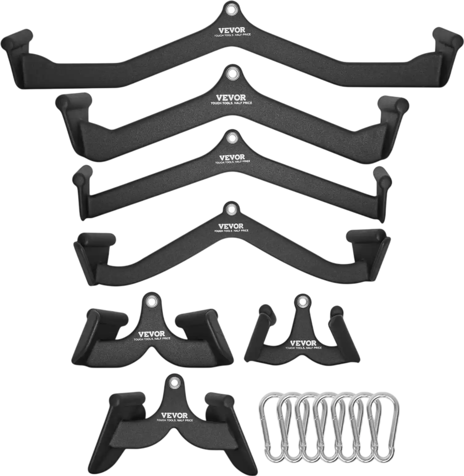 Vevor Lat Pulldown Attachments 7-Pc Cable Machine Bar Set New