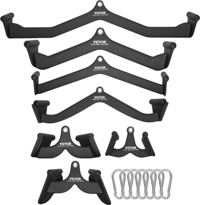 Vevor Lat Pulldown Attachments 7-Pc Cable Machine Bar Set New