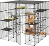 VEVOR Cat Cage 4-Tier 55"x55"x55" Large DIY Cat Playpen Indoor Enclosure, Detachable Metal Wire Kennel Crate with 3 Doors & Locks, Exercise Place Ideal for 2-3 Cats, Kittens and Small Animals, Black
