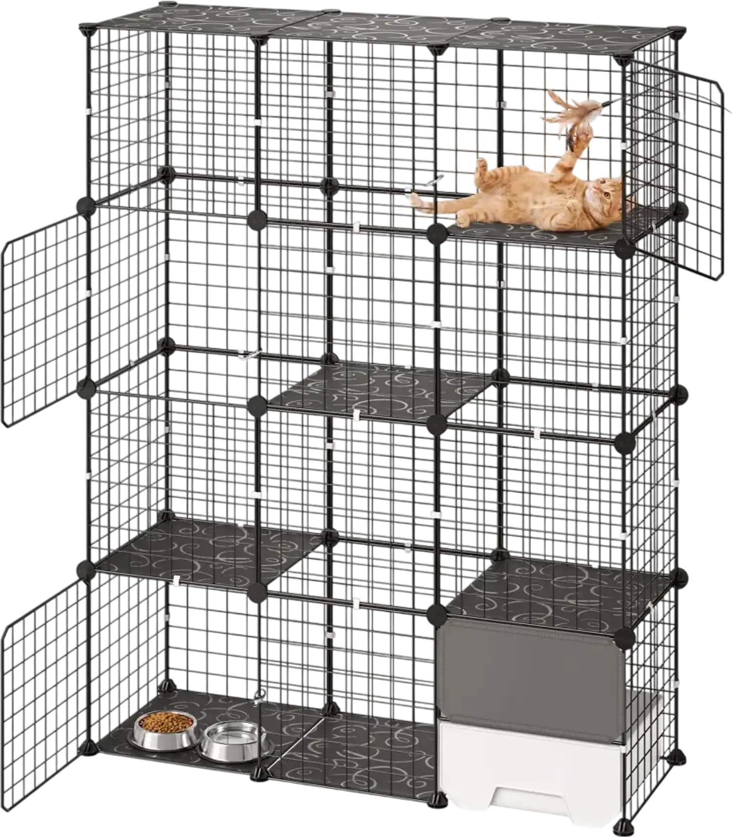 Vevor Cat Cage 4-Tier Indoor Playpen with Litter Box 40.98