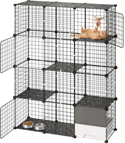Vevor Cat Cage 4-Tier Indoor Playpen with Litter Box 40.98