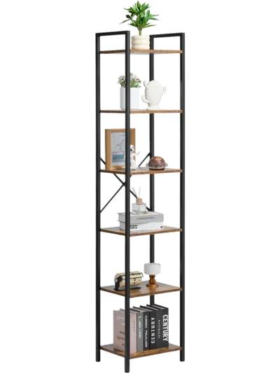 Vevor Bookcase 6-Tier Industrial Metal Bookshelf New