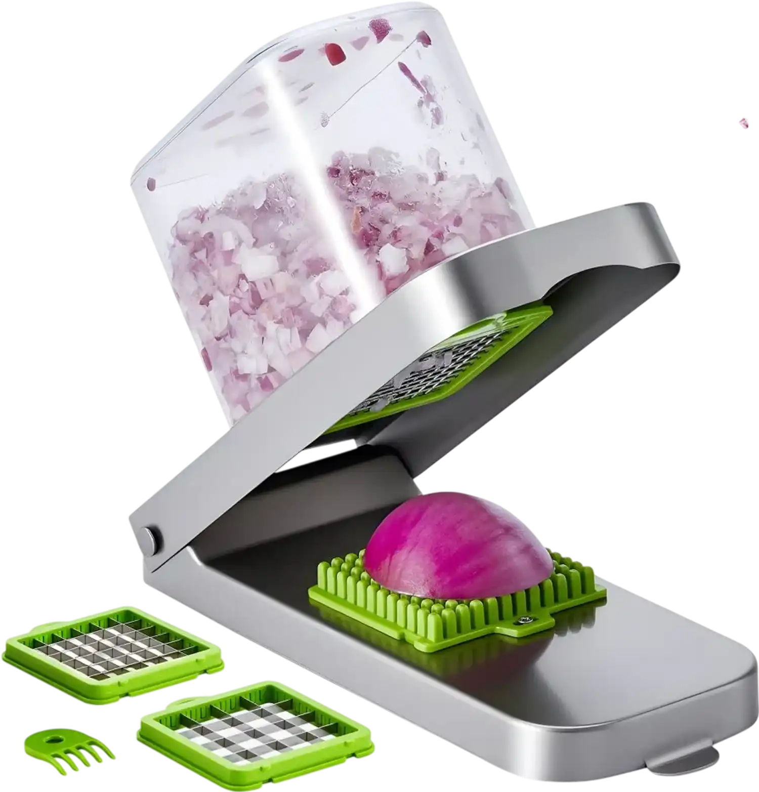 Vevor Vegetable Chopper Food Veggie Cutter with 3 Stainless Steel Blades and Container New