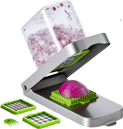 Vevor Vegetable Chopper Food Veggie Cutter with 3 Stainless Steel Blades and Container New