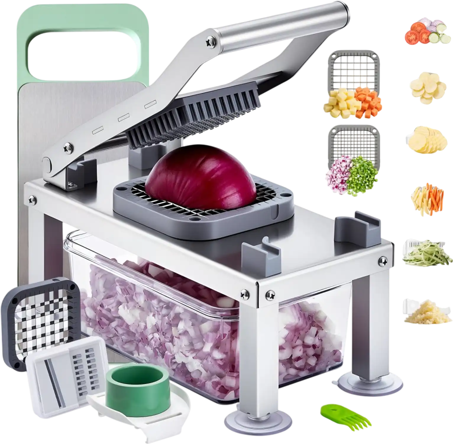 Vevor Vegetable Chopper Dicer All-in-1 Food Veggie Cutter with 8 Stainless Steel Blades New