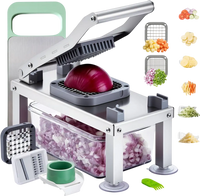 VEVOR Vegetable Chopper Mandoline Slicer, All-in-1 Food Veggie Cutter with 8 Stainless Steel Blades, Cheese Grater Onion Potato Salad Dicer with Container,Kitchen Gadgets&Essentials Home Appliances