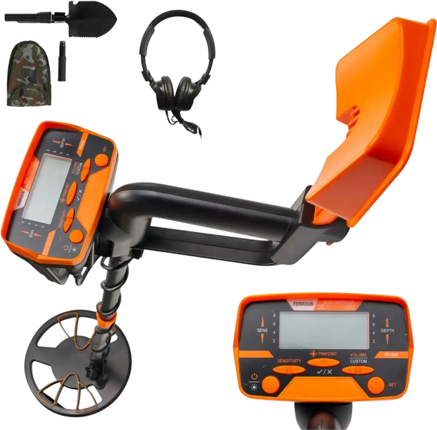 Vevor Metal Detector Waterproof LCD Gold Finder with Shovel & Headphones New
