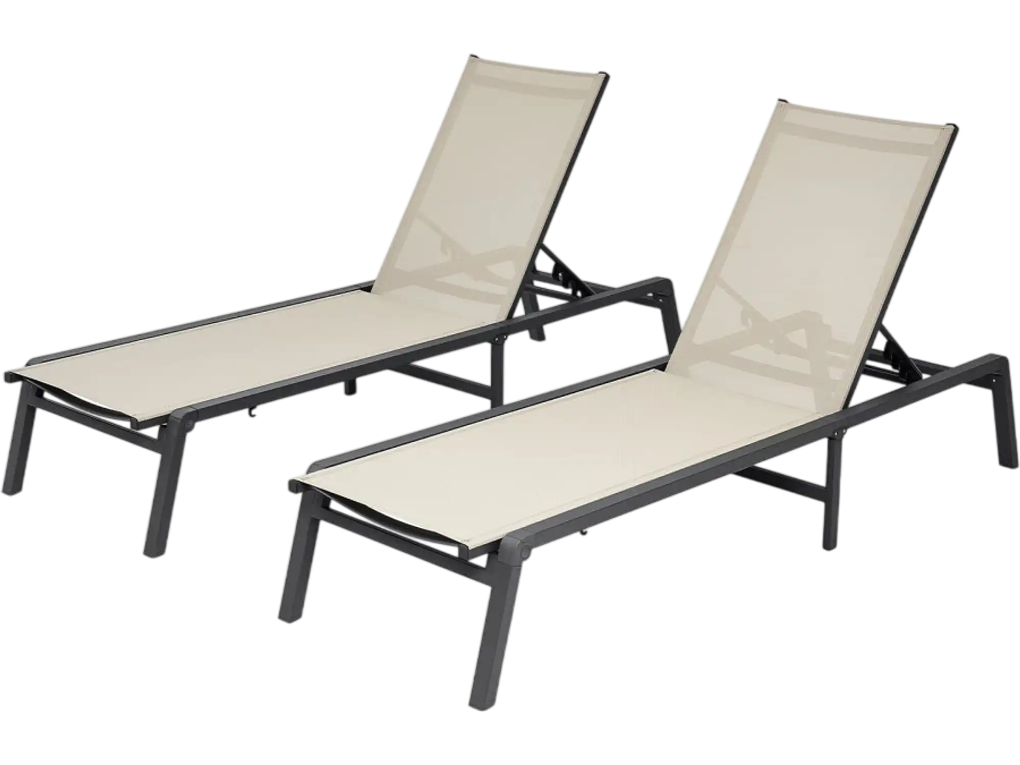 Vevor Chaise Lounge Chair Set of 2 Outdoor Folding Reclining Sun Tanning Chair New