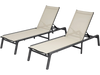 VEVOR Outdoor Chaise Lounge Chair Set of 2, 400 lbs Weight Capacity, Foldable Sun Tanning Chair, 5 Adjustable Positions, Easy Assembly, Aluminum Pool Recliner Lounge Chairs, for Beach Yard Patio
