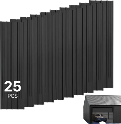 Vevor Metal Roof Panels 25-Pc 176 sq. ft. Galvanized Steel Corrugated Roofing Panels Black New