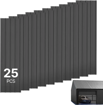 Vevor Metal Roof Panels 25-Pc 176 sq. ft. Corrugated Galvanized Steel Roofing Panels Gray New