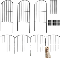 VEVOR Garden Fence, 24in(H) x30ft(L) Animal Barrier Fence, Underground Decorative Garden Fencing with 2 Inch Spike Spacing, Metal Dog Fence for the Yard and Outdoor Patio, 28 Pack