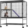 VEVOR 39" Rolling Metal Ferret Cage, Large 2-Tier Cage, Small Animal Cage with Ramps & Tray, Easy to Set up for Pet Rats, Hamster, Guinea Pig, Chinchilla, Squirrel, Hedgehogs, Bunny