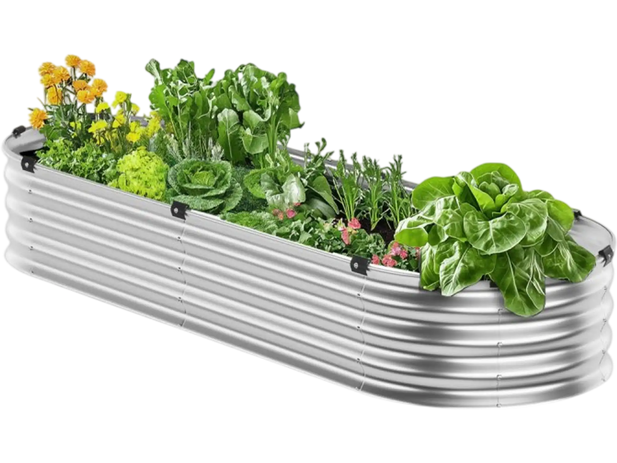 Vevor Raised Garden Bed 4' x 2' x 1' Galvanized Metal Planter Box Silver New