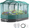 VEVOR Galvanized Raised Garden Bed, 6 x 3 x 1 ft, with Self Watering System and Mesh Cover, Oval Metal Planter Box Kit Outdoor, Rustproof Alu-Zinc, for Planting Flowers Fruits Vegetables, Dark Gray