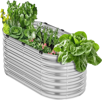 Vevor Raised Garden Bed 4 x 2 x 2' Galvanized Metal Planter Box Silver New