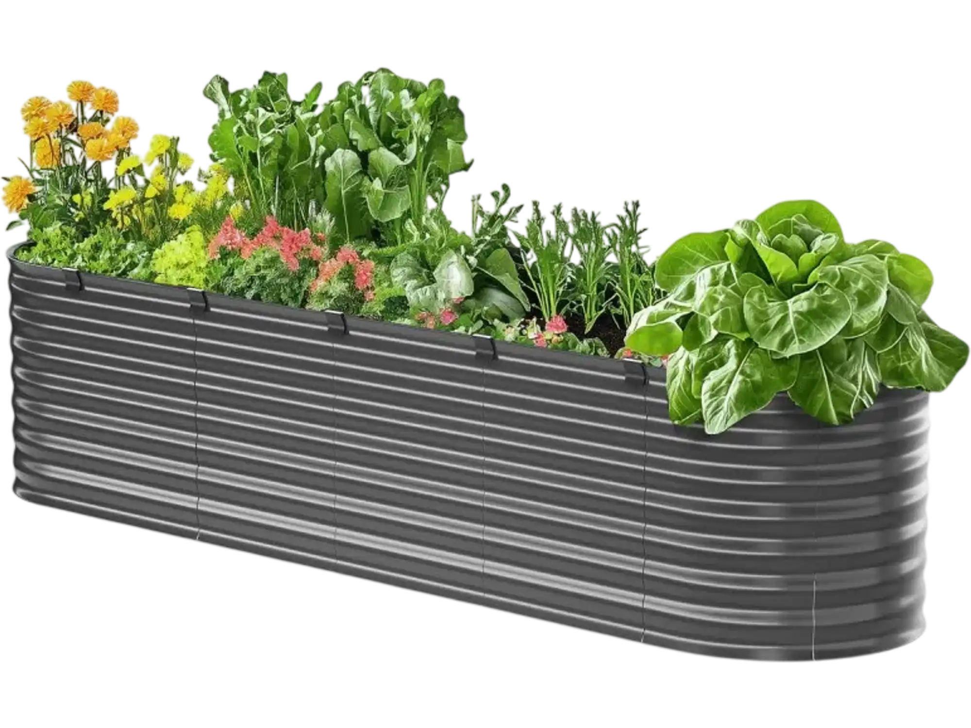 Vevor Raised Garden Bed 8' x 2' x 2' Dark Gray Galvanized Planter Box New