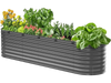 VEVOR Metal Raised Garden Bed, 8 x 2 x 2 ft Outdoor Galvanized Planter Box, with Open Bottom, Large Oval Planter Raised Bed for Gardening Vegetables, Flowers, Herbs, and Succulent Plants, Dark Gray