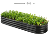 VEVOR Metal Raised Garden Bed, 8 x 2 x 1 ft Oval Outdoor Galvanized Planter Garden Box, Open Bottom Design, Large Planter Raised Bed for Growing Vegetables, Flowers, Herbs, and Succulents, Dark Gray