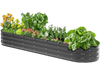 VEVOR Metal Raised Garden Bed, 8 x 2 x 1 ft Outdoor Galvanized Planter Box, with Open Bottom, Large Oval Planter Raised Bed for Gardening Vegetables, Flowers, Herbs, and Succulent Plants, Dark Gray