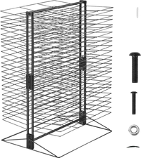 VEVOR Art Drying Rack, 50 Removable Shelves 20 x 17 x 30 inch Paint Drying Rack with Stable Base, Carbon Steel Metal Painting Drying Rack for Artwork in Classroom, Art Studios and Schools, Black