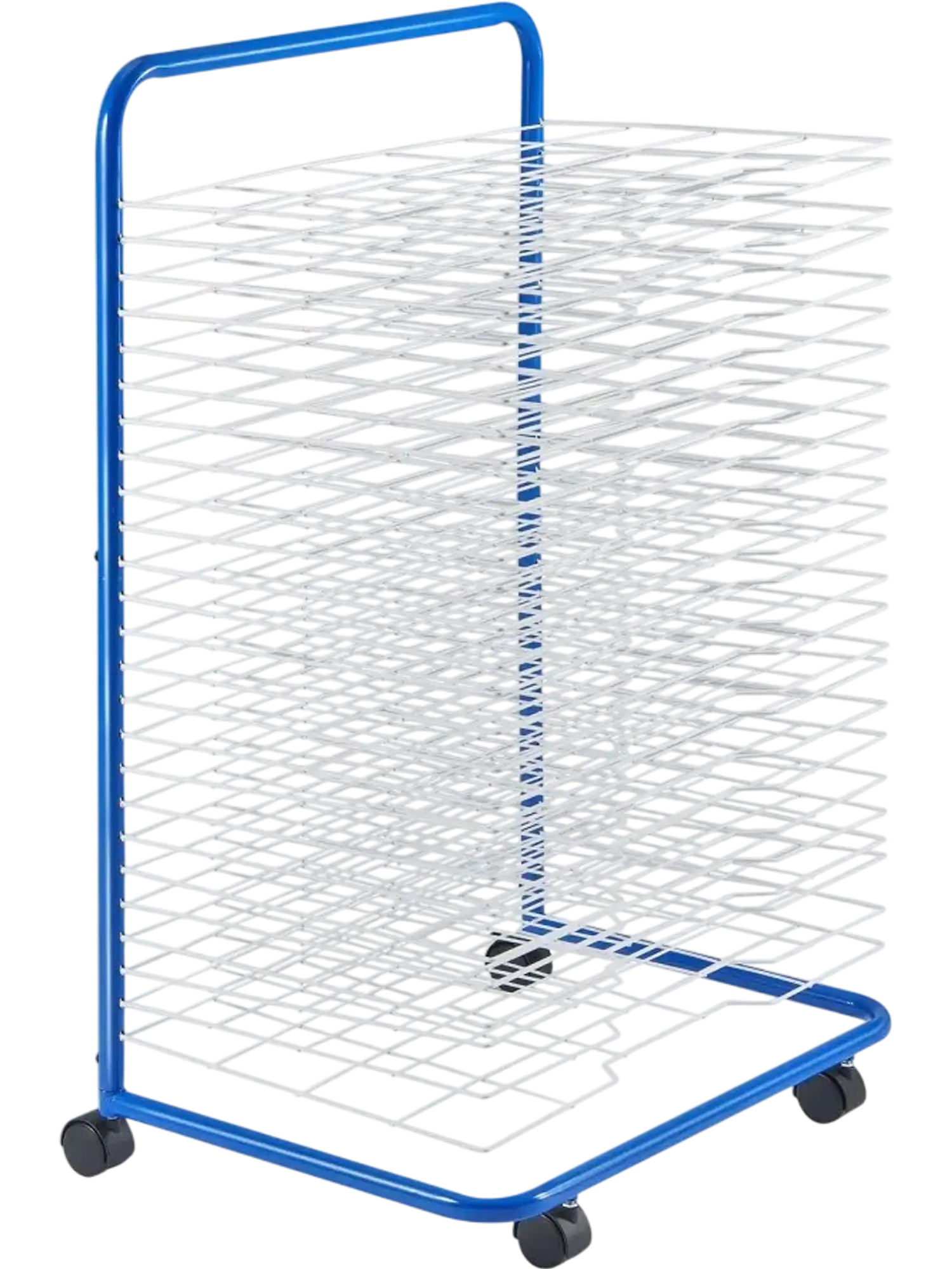 Vevor Art Drying Rack 25-Shelf Rolling Paint Rack Blue & White New