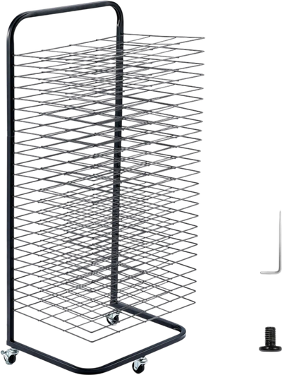 Vevor Art Drying Rack 25-Shelf Paint Drying Rack with Wheels Black New