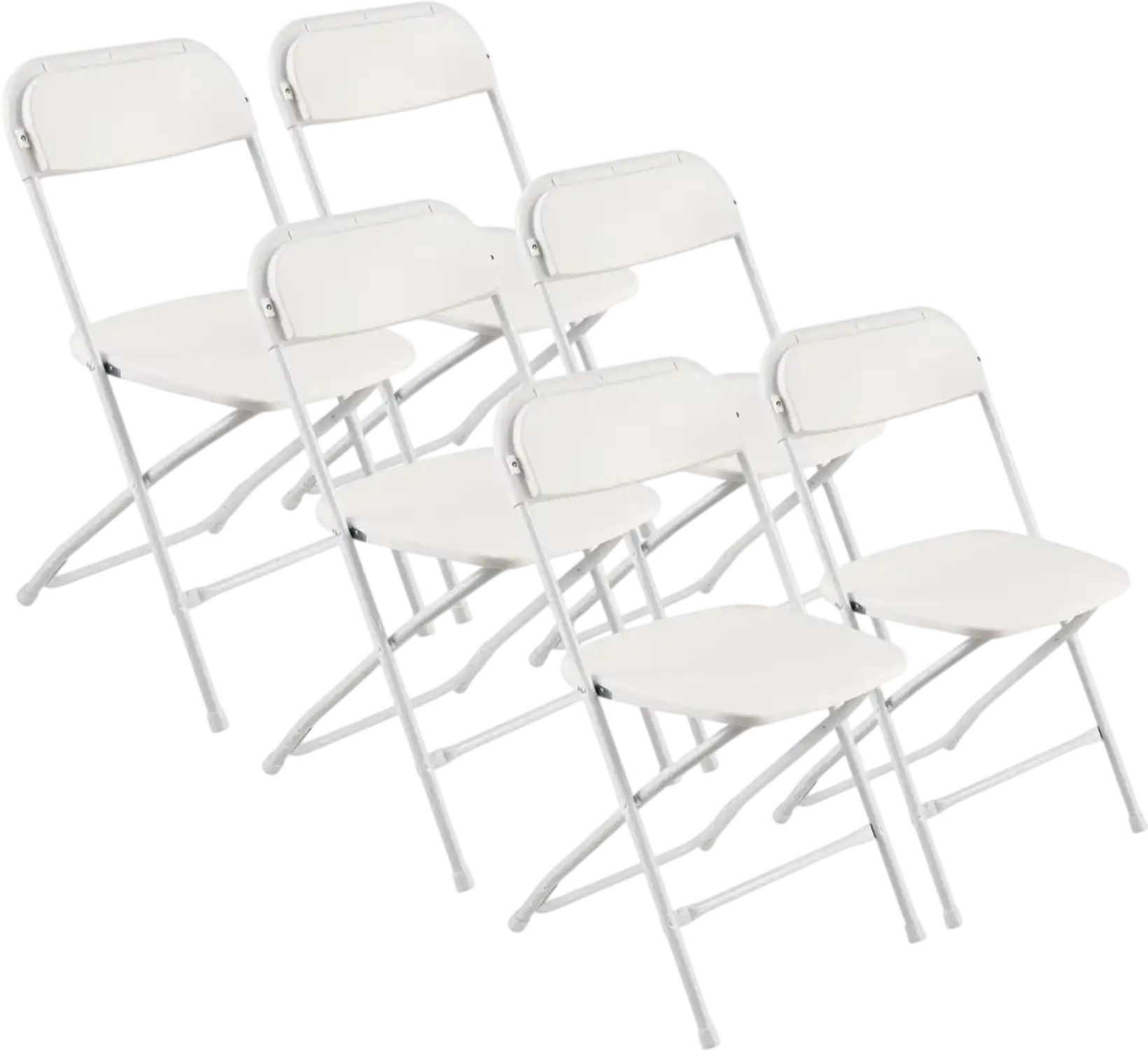 Vevor Folding Chairs 6-Pack White Plastic Portable Indoor Outdoor Seats New