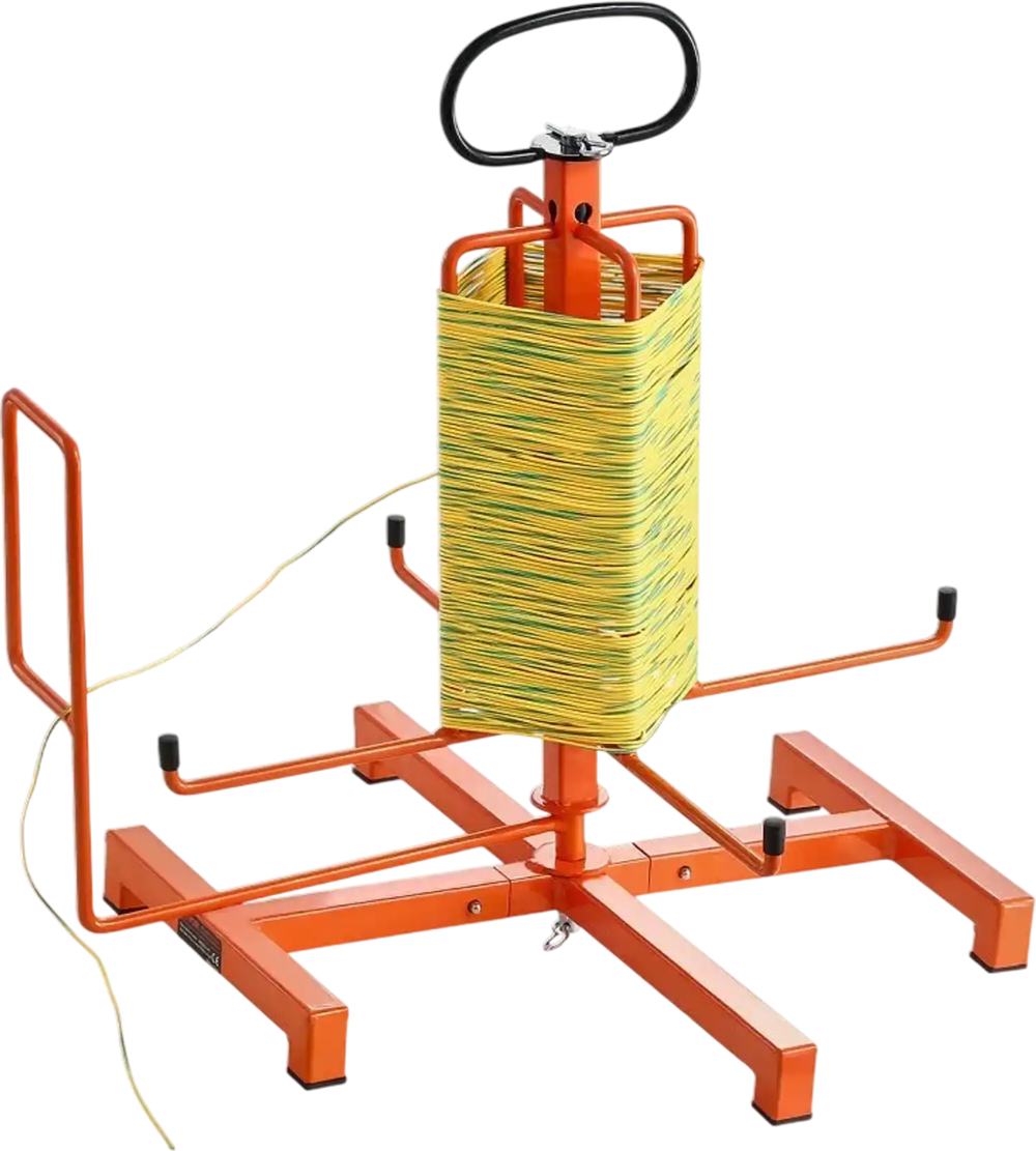VEVOR Cable Dispenser, Floor or Stud Mounted, Wire Spool Rack, Portable Wire Rack Dispenser with Anti-Slip Metal Handle for Wiring Transport, Swivel Eyelet, for Electrical, Industrial and Retail Use