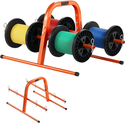 VEVOR Wire Spool Rack, 100 lbs Capacity, Smart Hand Caddy, Heavy-Duty Steel Wire Dispenser Holder for Up to 8 Spools, MAX 9.45 in Diameter, Easy Lift Design for Electrical Industrial and Retail Use