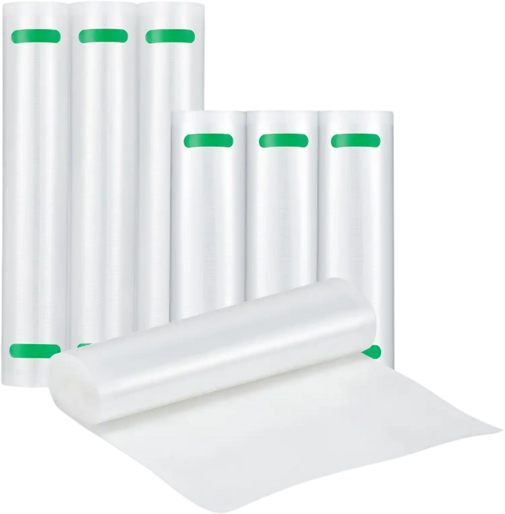 VEVOR Vacuum Sealer Bags, 3 Rolls 11 In x 20 Ft & 3 Rolls 8 In x 20 Ft, Non-BPA Food Grade Seal A Meal Freezer Bag, Customizable Vac Sealing Food Saver Bags, Storage Vac Bag for Meal Prep or Sous Vide