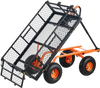 VEVOR Garden Cart, Sturdy Metal Utility Wagon with Simple Assembly, Versatile Dump Cart with Dual-Function Handle, Wheelbarrow with 400 lbs Load Capacity, Equipped with 10" Wheels