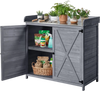 VEVOR Potting Bench Table, Outdoor Gardening Wooden Storage Cabinet with 39 x 19 in Wood Tabletop, Garden Planting Workstation with Large Storage Space for Patio, Backyard, Gray